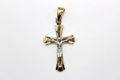 Immagine di Croce da Uomo in Oro Giallo e Bianco