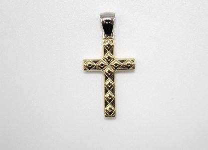 Immagine di Croce da Uomo in Oro Giallo e Bianco