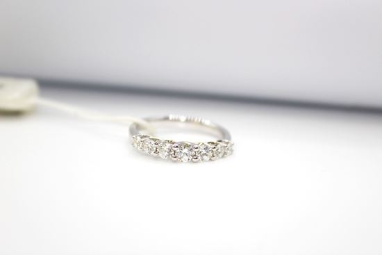 Immagine di Anello Veretta da Donna in Oro Bianco e Diamanti