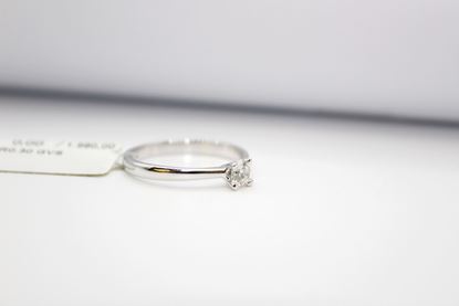 Immagine di Anello Solitario da Donna in Oro Bianco e Diamante