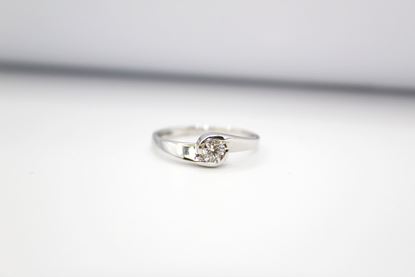 Immagine di Anello Solitario da Donna in Oro Bianco e Diamante