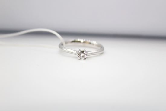 Immagine di Anello Solitario da Donna in Oro Bianco e Diamante