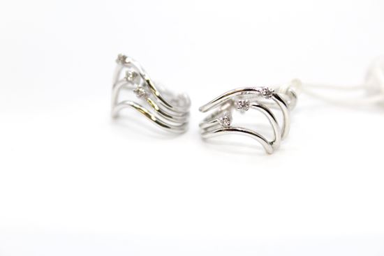 Immagine di Orecchini Fantasia da Donna in Oro Bianco e Diamanti