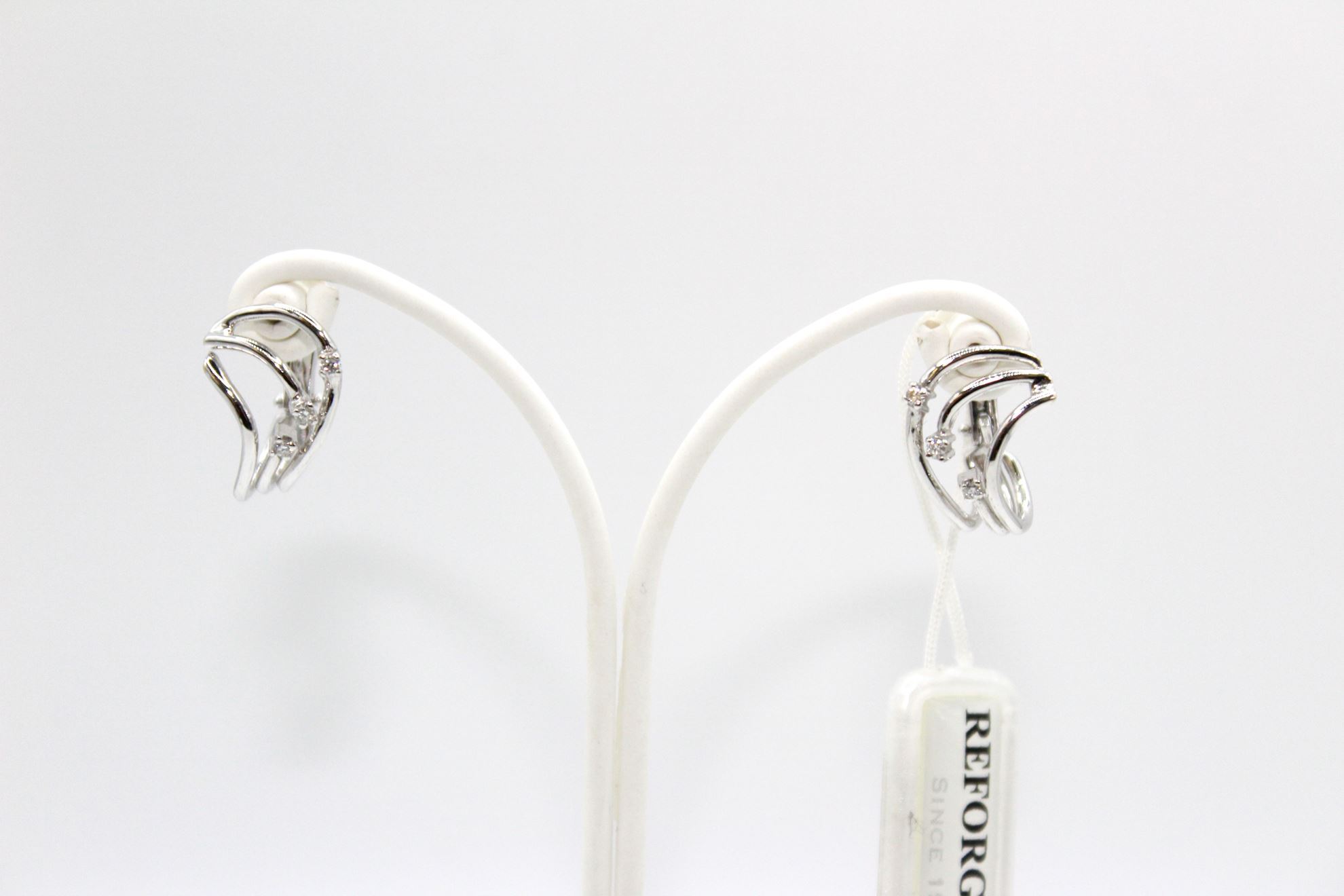 Immagine di Orecchini Fantasia da Donna in Oro Bianco e Diamanti