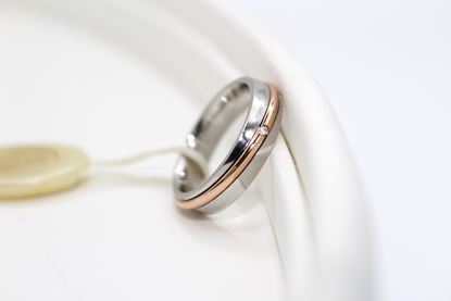 Immagine di Fede UNOAERRE modello Saturno in Oro Bianco e Rosa con Diamante
