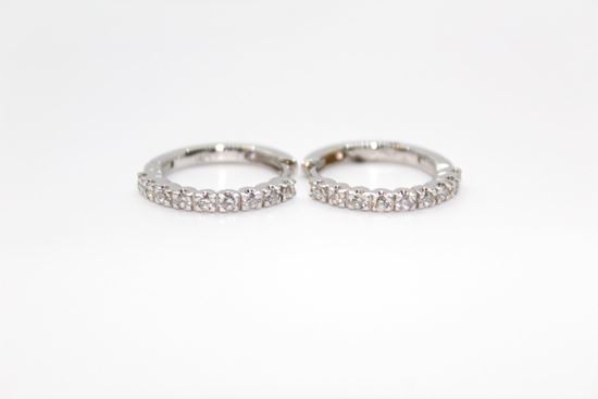 Immagine di Orecchini Cerchi da Donna in Oro Bianco e Diamanti