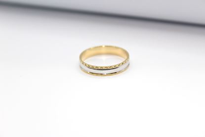 Immagine di Anello Fedina in Oro Bianco e Giallo