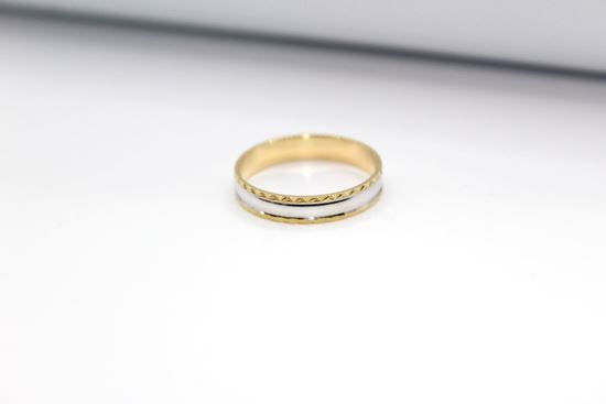 Immagine di Anello Fedina in Oro Bianco e Giallo