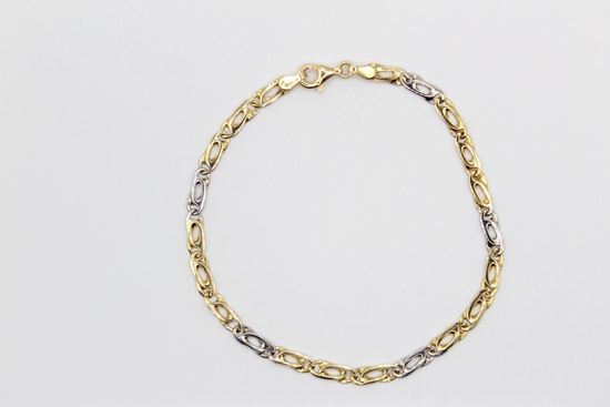 Immagine di Bracciale da Uomo Fantasia Oro Giallo e Bianco