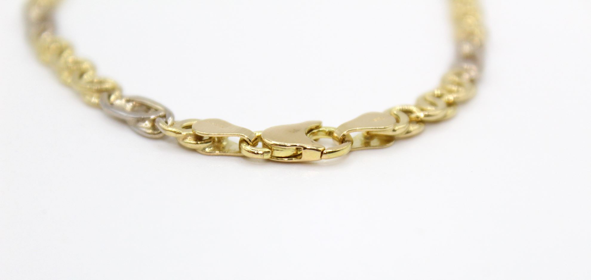 Immagine di Bracciale da Uomo Oro Giallo e Bianco Occhio di Pernice