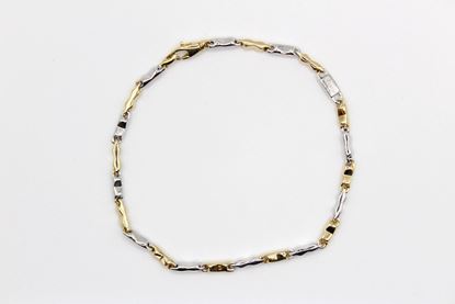 Immagine di Bracciale da Uomo Fantasia Oro Giallo e Bianco