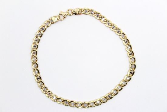 Immagine di Bracciale da Uomo Traversino Oro Giallo e Bianco