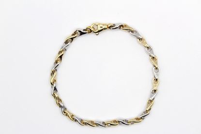 Immagine di Bracciale da Uomo Fantasia Oro Giallo e Bianco