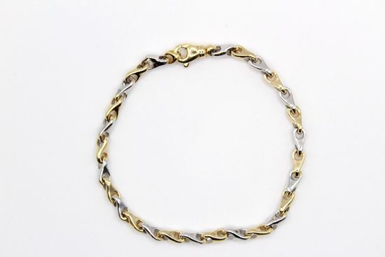 Immagine di Bracciale da Uomo Fantasia Oro Giallo e Bianco