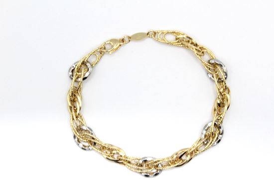 Immagine di Bracciale Fantasia da Donna in Oro Giallo e Bianco