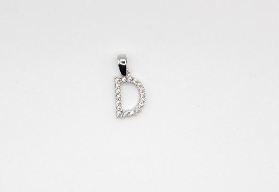 Immagine di Ciondolo D per Collana in Oro Bianco