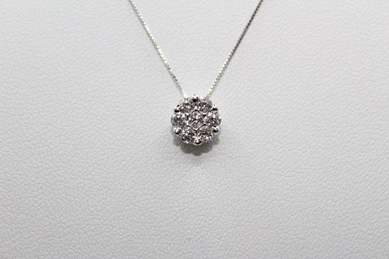 Immagine di Collana Margherita da Donna Oro Bianco e Diamanti
