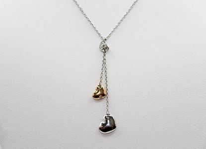 Immagine di Collana Cuori da Donna in Oro Bianco e Diamanti