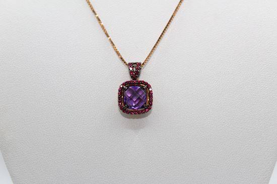 Immagine di Collana da Donna con Pietra Dura in Oro Rosa