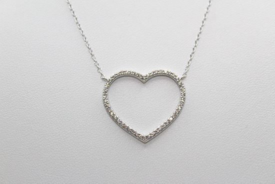 Immagine di Collana Cuore da Donna in Oro Bianco e Diamanti