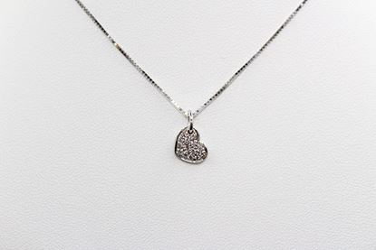 Immagine di Collana Cuore da Donna in Oro Bianco e Diamanti