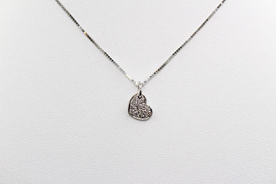 Immagine di Collana Cuore da Donna in Oro Bianco e Diamanti