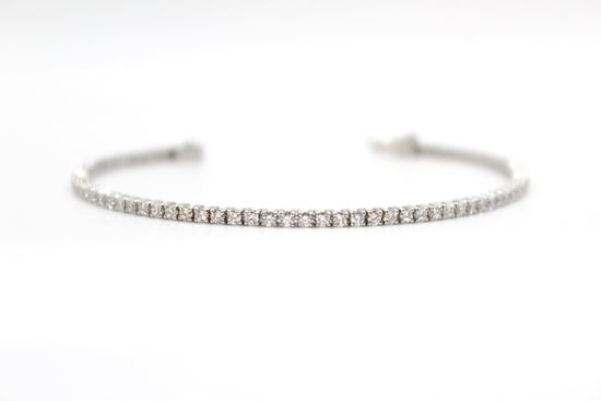 Immagine di Bracciale Tennis Uomo Donna Oro Bianco e Diamanti