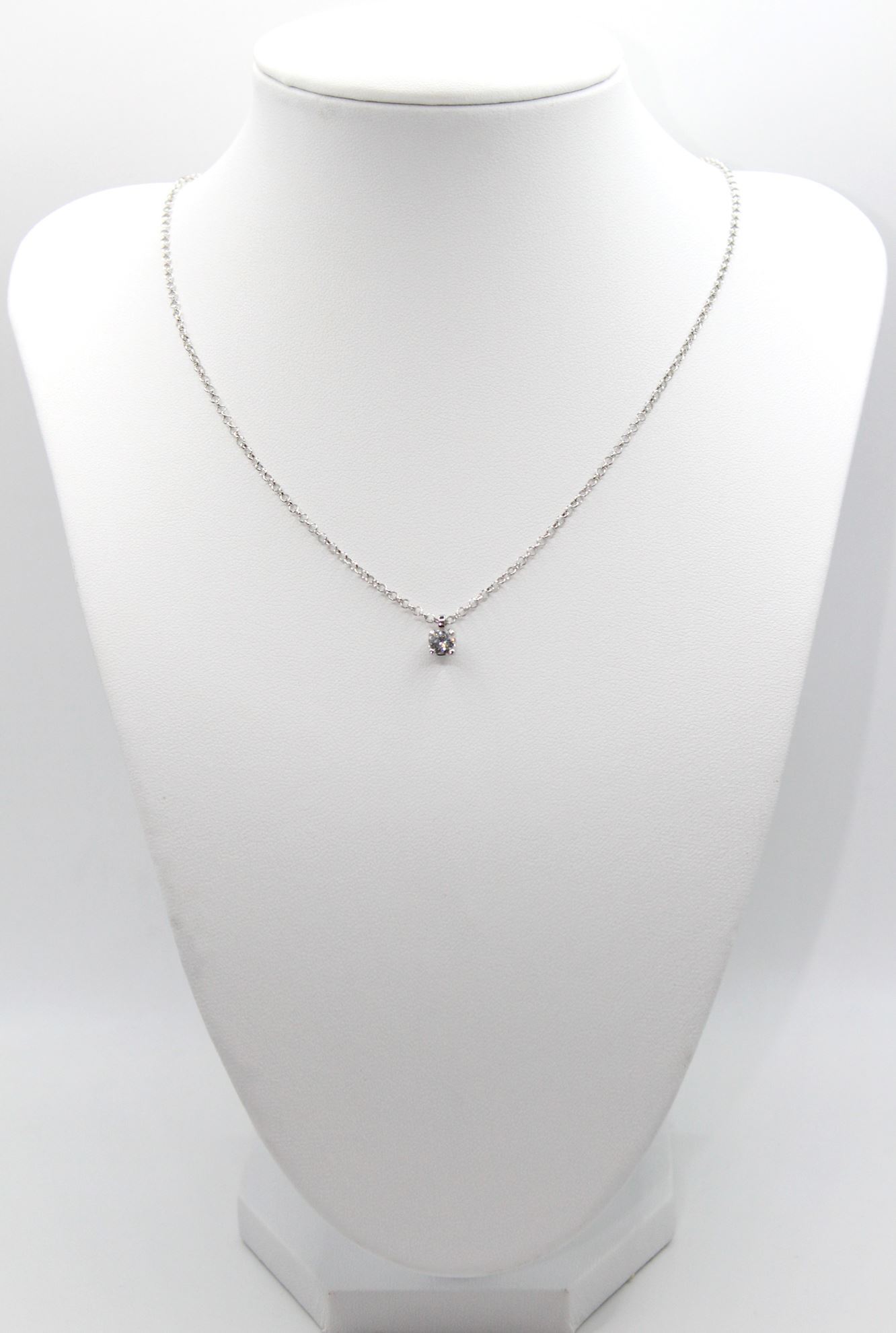 Immagine di Punto Luce da Donna in Oro Bianco con Diamante