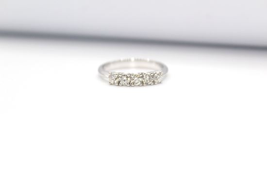 Immagine di Anello Veretta in Oro Bianco e Diamanti