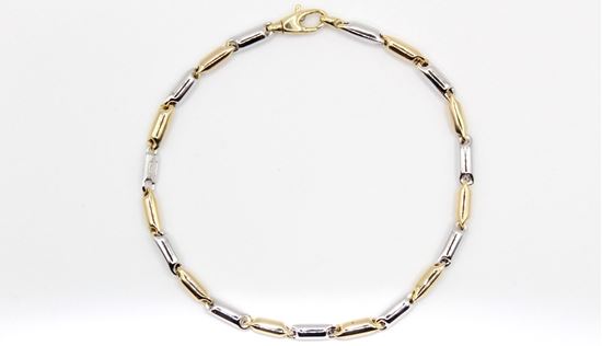 Immagine di Bracciale da Uomo in Oro Giallo e Bianco