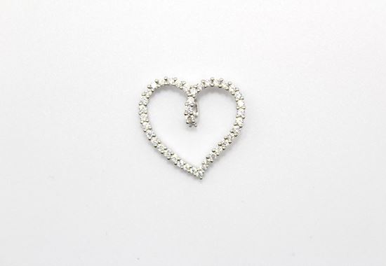 Immagine di Ciondolo Cuore in Oro Bianco e Zirconi
