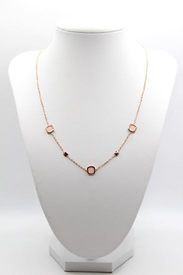 Immagine di Collana in Oro Rosa e Pietra Opale Rosa