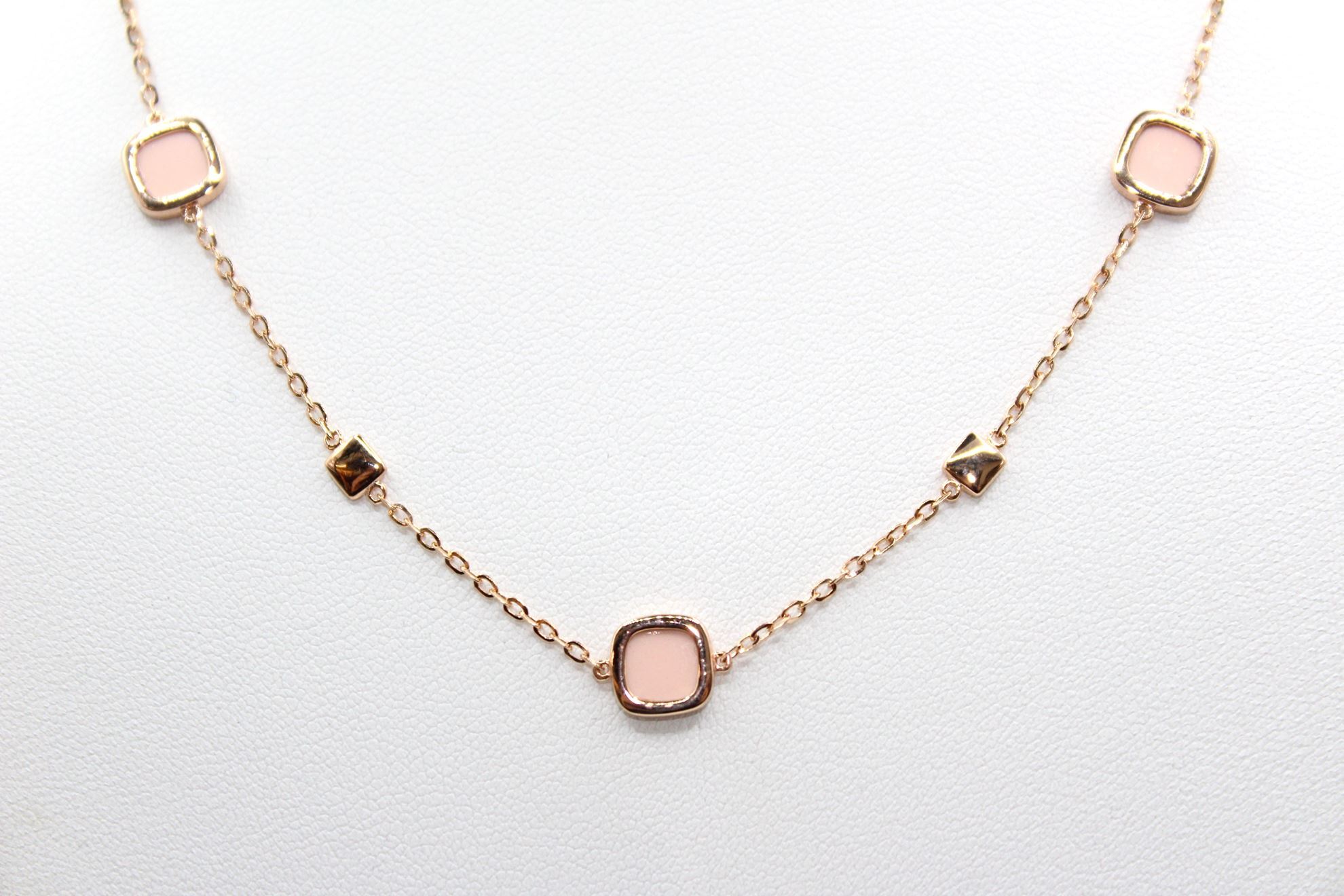 Immagine di Collana in Oro Rosa e Pietra Opale Rosa