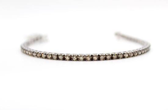 Immagine di Bracciale Tennis in Oro Bianco e Diamanti Brown